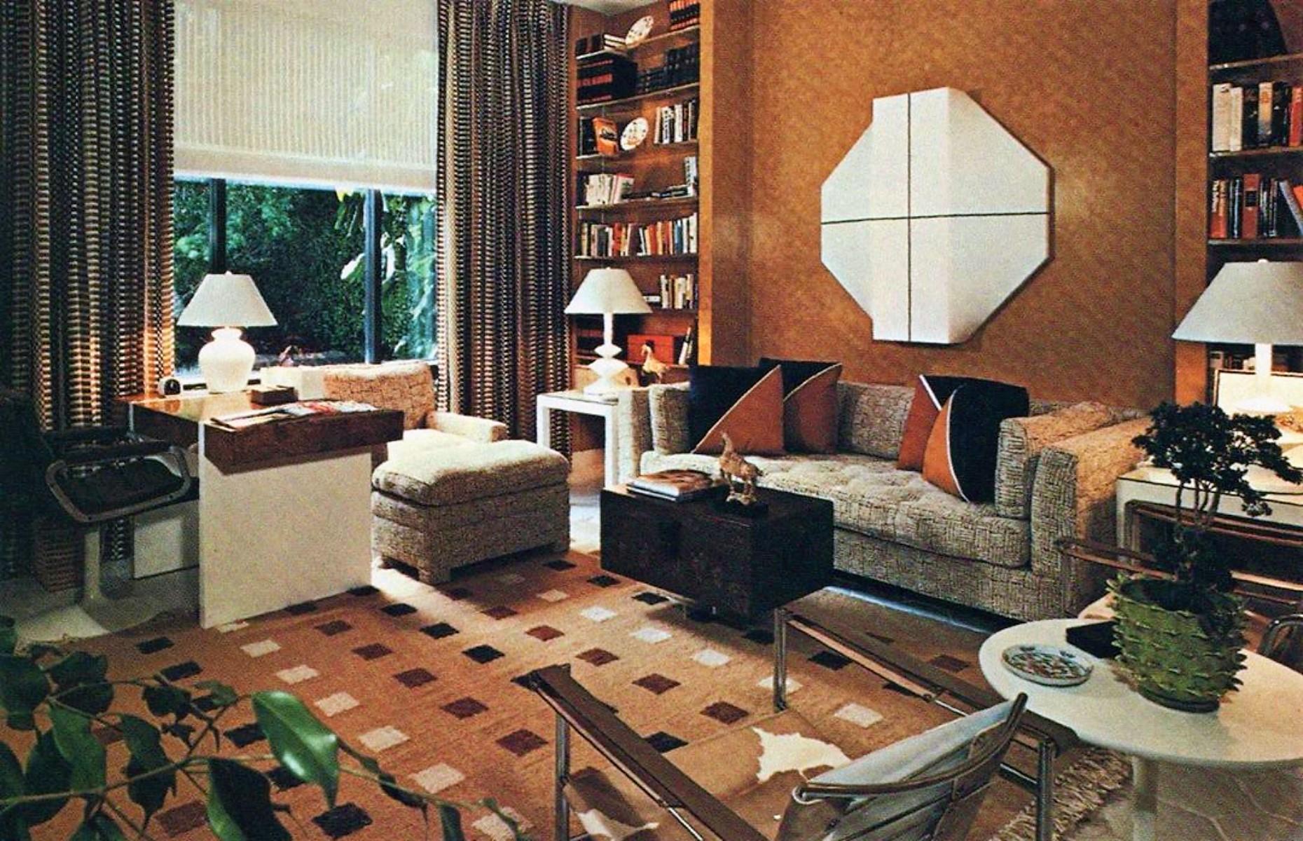 1980s geometric living room